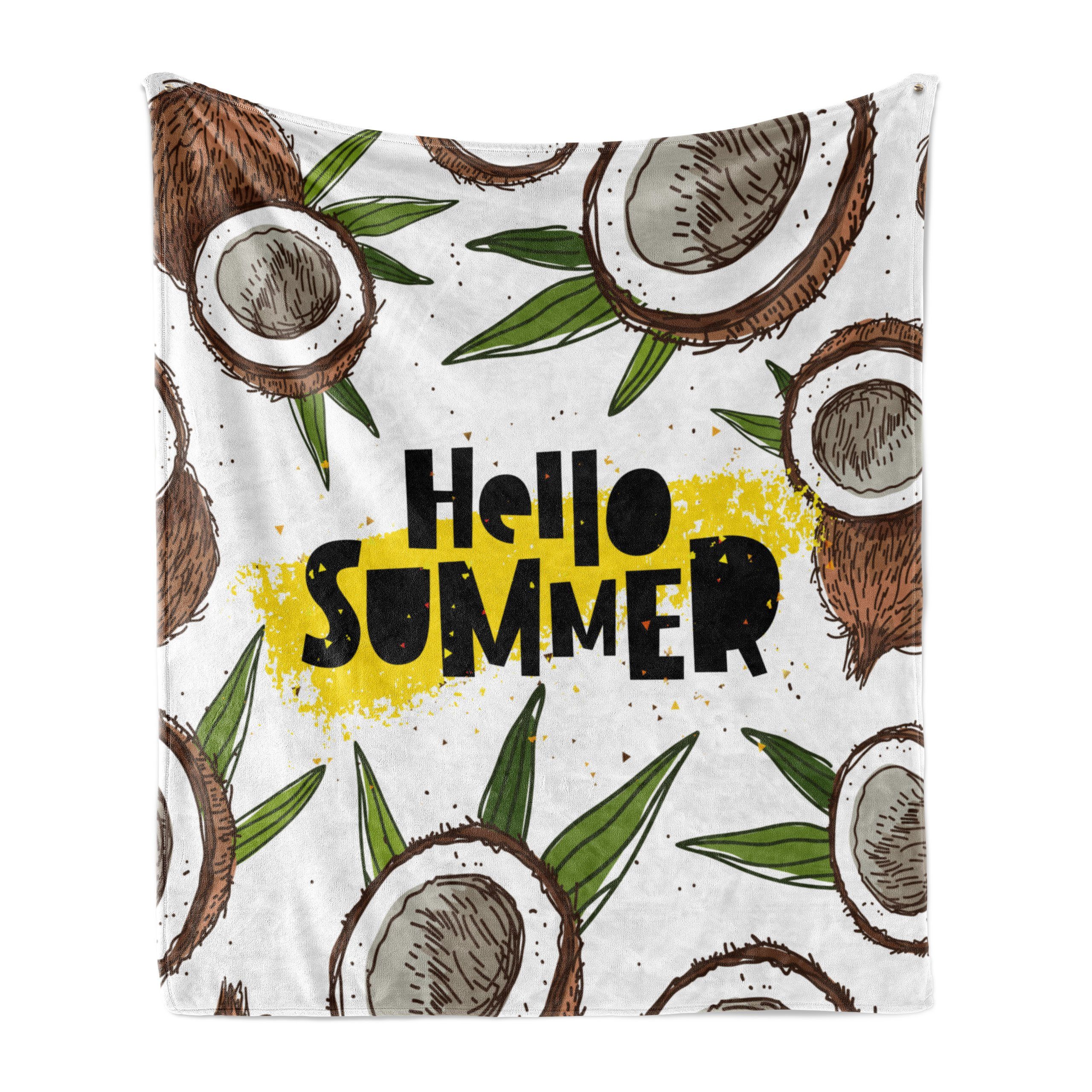 Wohndecke Gemütlicher Plüsch für den Innen- und Außenbereich, Abakuhaus, Hallo Sommer Coconut Halves