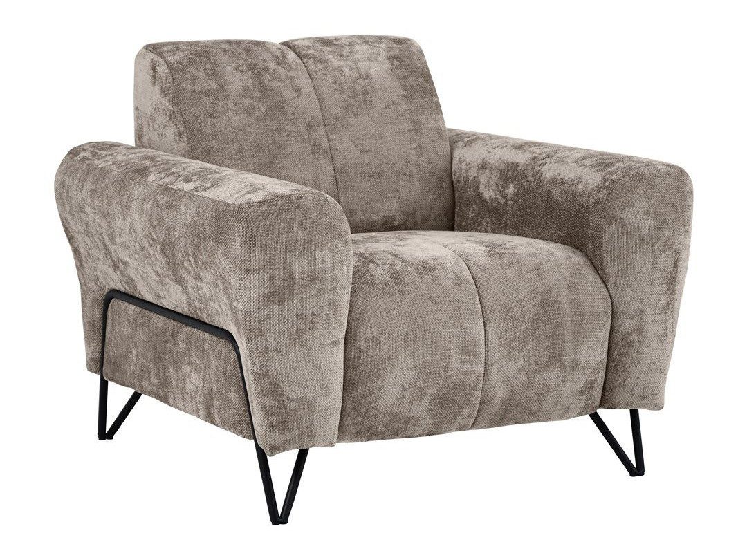 Beautysofa Sessel mit Metallbeine in schwarzer günstig online kaufen