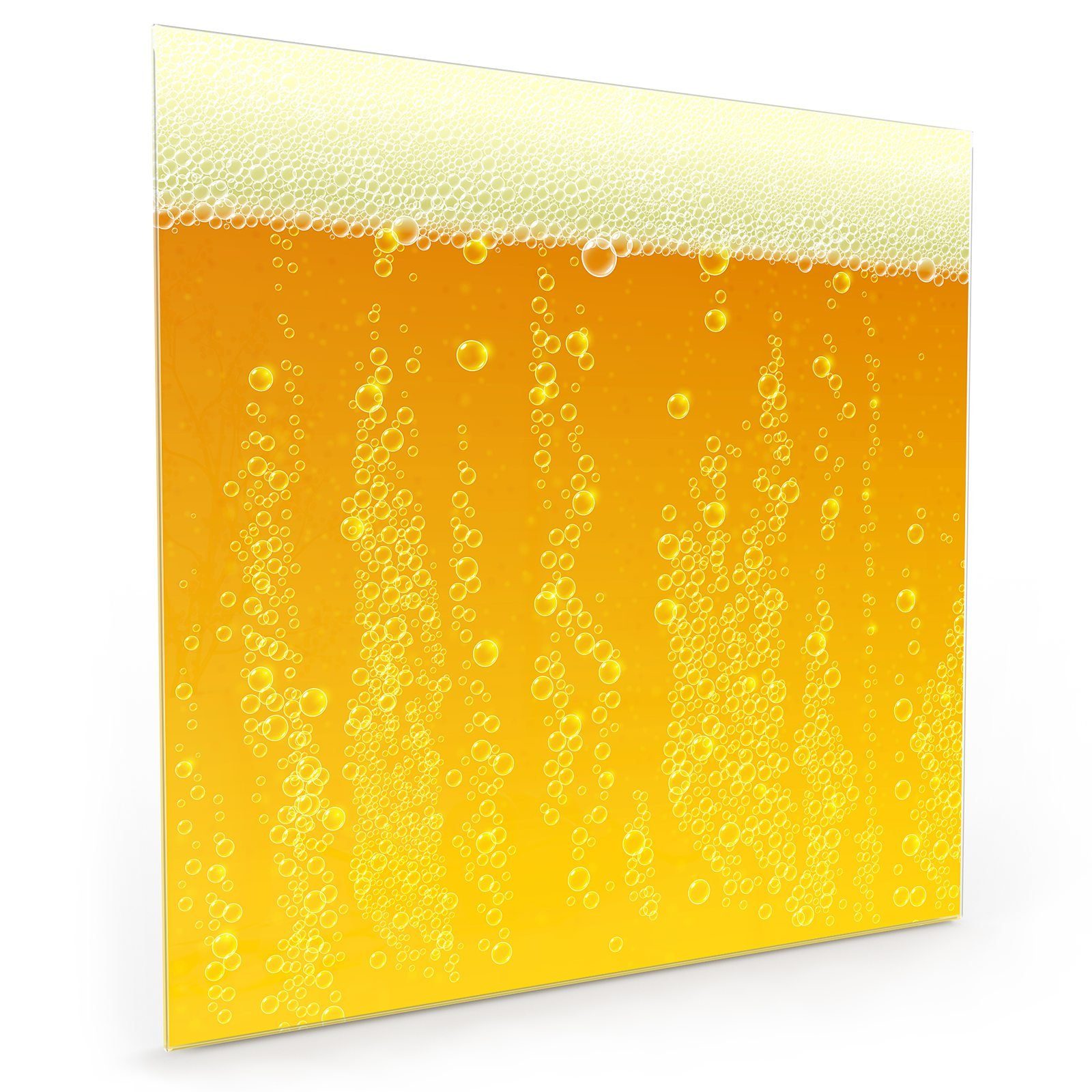 Primedeco Küchenrückwand Küchenrückwand Spritzschutz Glas mit Motiv Bierbeschaffenheit