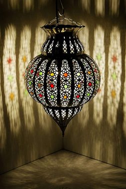 Marrakesch Orient & Mediterran Interior Deckenleuchte Orientalische Lampe Pendelleuchte Silber Jilan 42cm