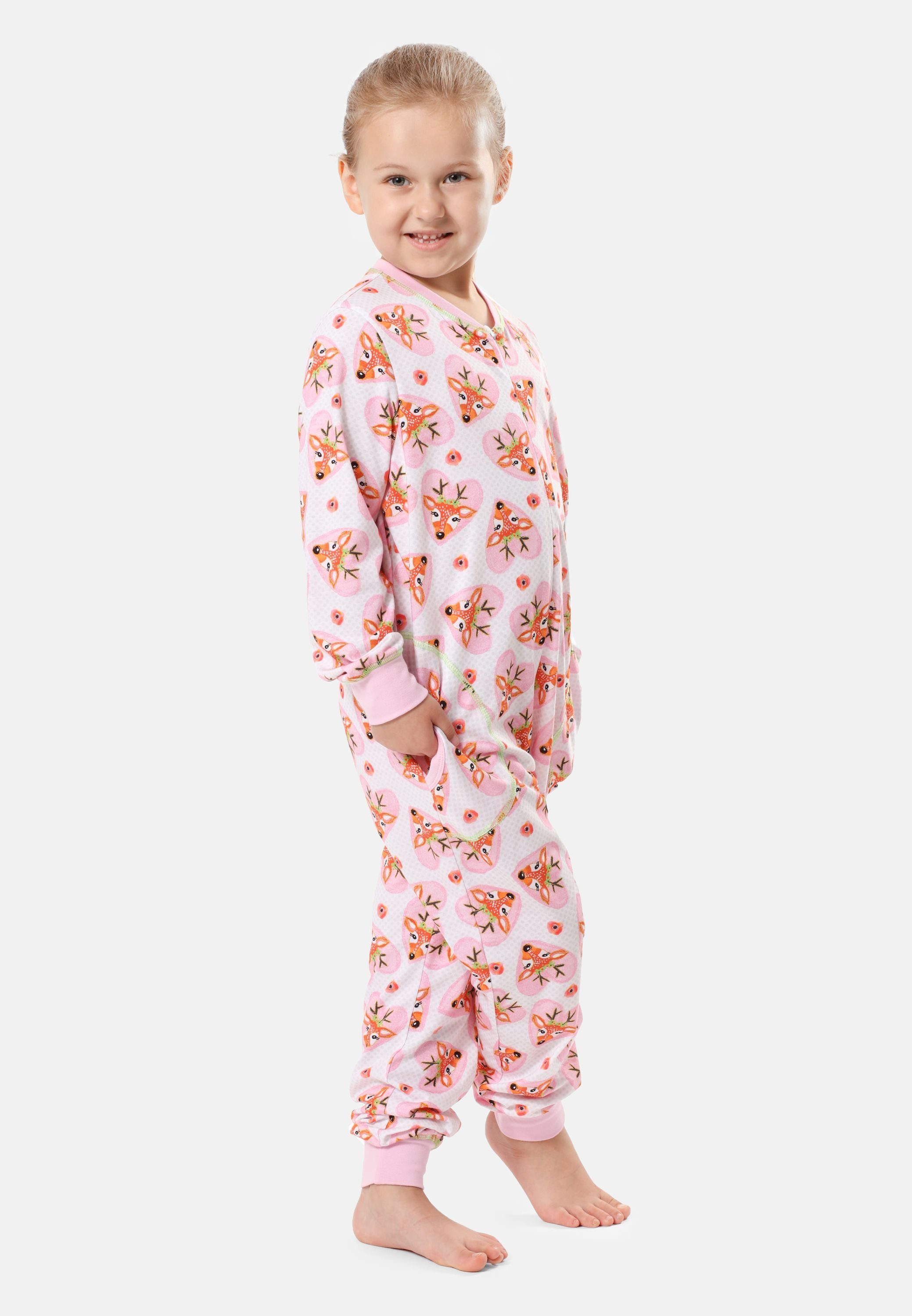 Merry Style Hirsche Schlafanzug Herzen Schlafanzug Mädchen Jumpsuit MS10-186 Rosa