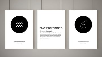 MOTIVISSO Poster Sternzeichen Wassermann - Symbol