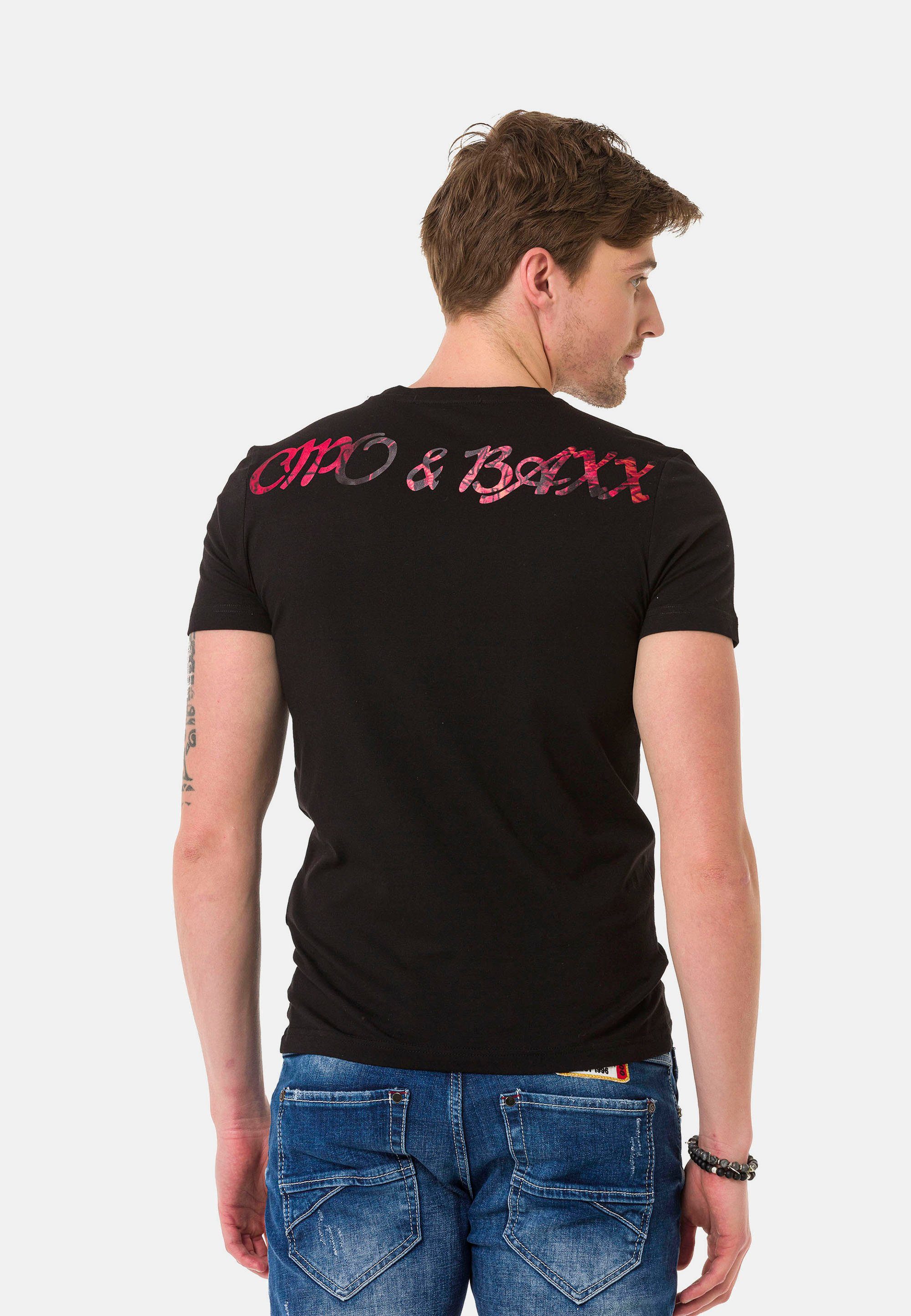 großem & Frontprint mit T-Shirt Cipo Baxx