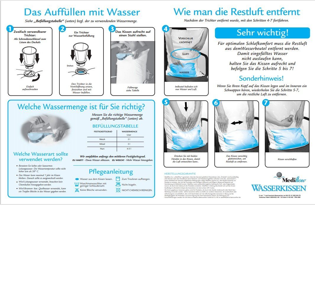 OBB Kopfkissen Mediflow Wasserkissen komfortabler Schlaf stufenlos regulier günstig online kaufen