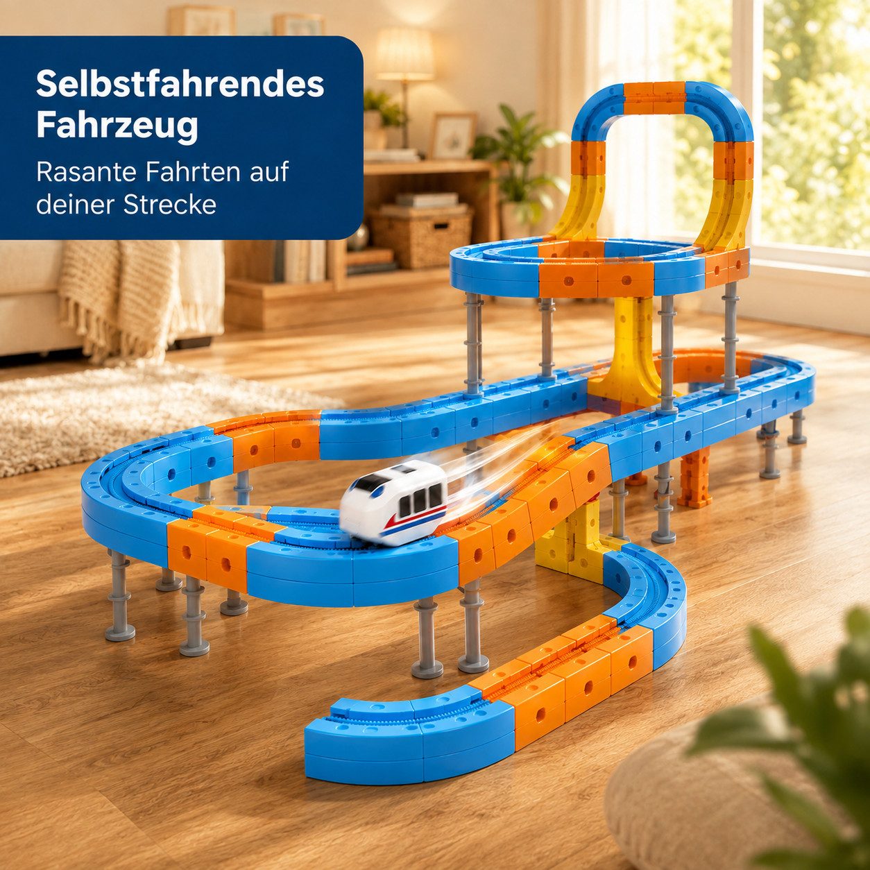 ibettertec Magnetspielbausteine – Bausteine mit Auto für kreatives Bauen Magnetspielbausteine, (Set, 146 St., 80‑teiliges), für abwechslungsreiche Streckenbauwe – Bild 2 von 5