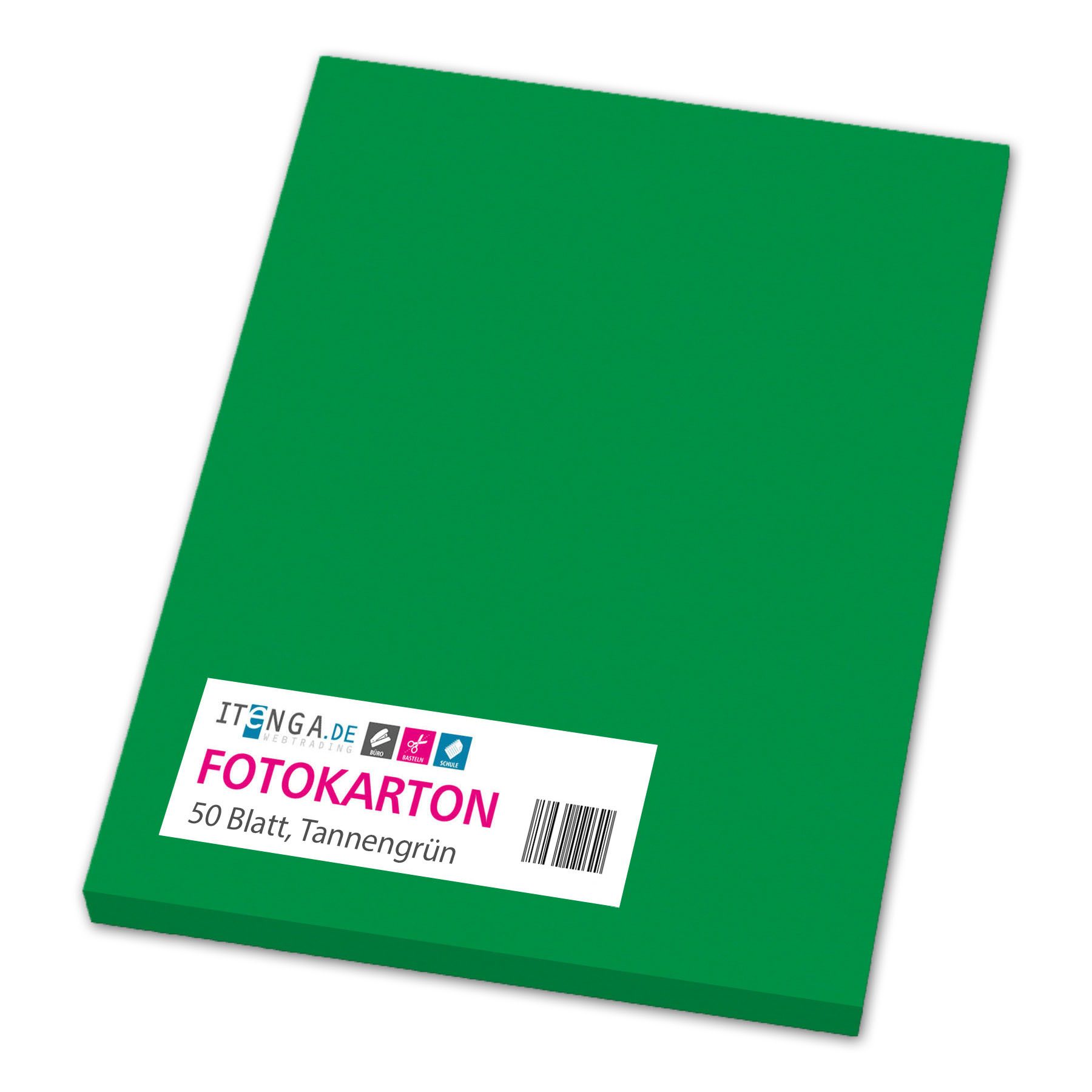 itenga Bastelkartonpapier itenga Fotokarton A4 TANNENGRÜN 50 Blatt 300 g/qm