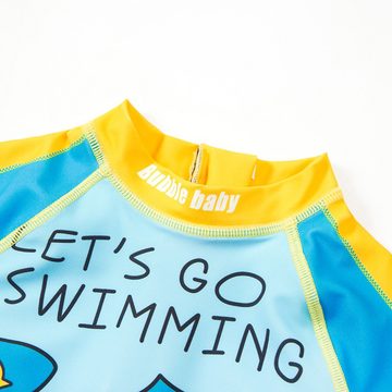 Vivi Idee Badeanzug mit Badekappe für Kinder Krokodil Jungen 1-8 Jahre, UPF 50+ UV Schutz, Kurzarm