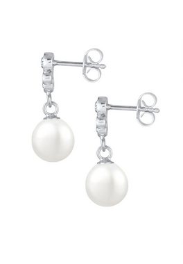 Elli Paar Ohrhänger Perlen Kristalle Elegant 925 Silber