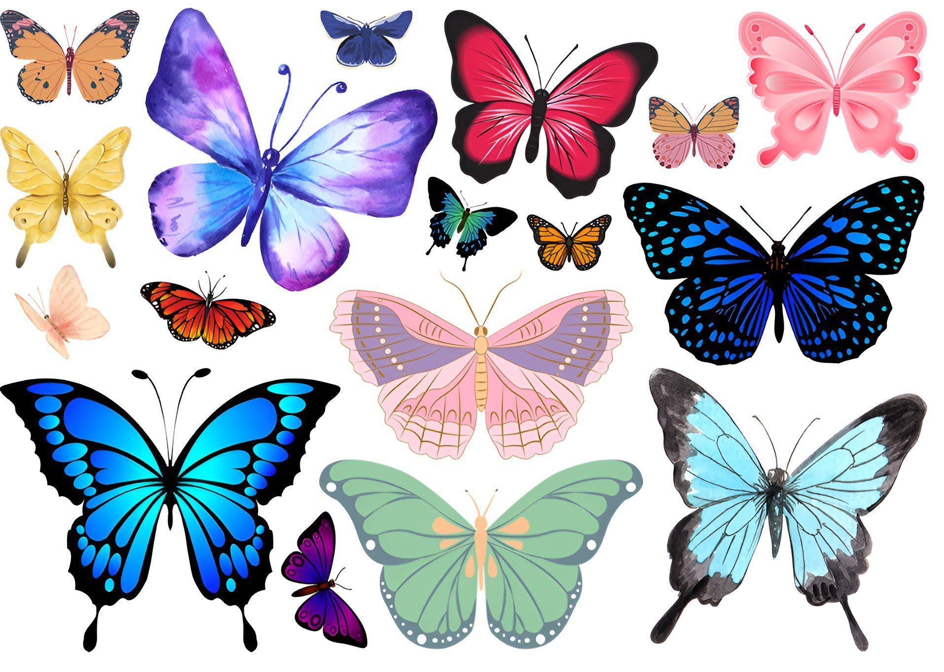 Festivalartikel Kindertattoo Schmetterling Butterfly Kindertattoos Abwaschbar Geburtstag Tattoo