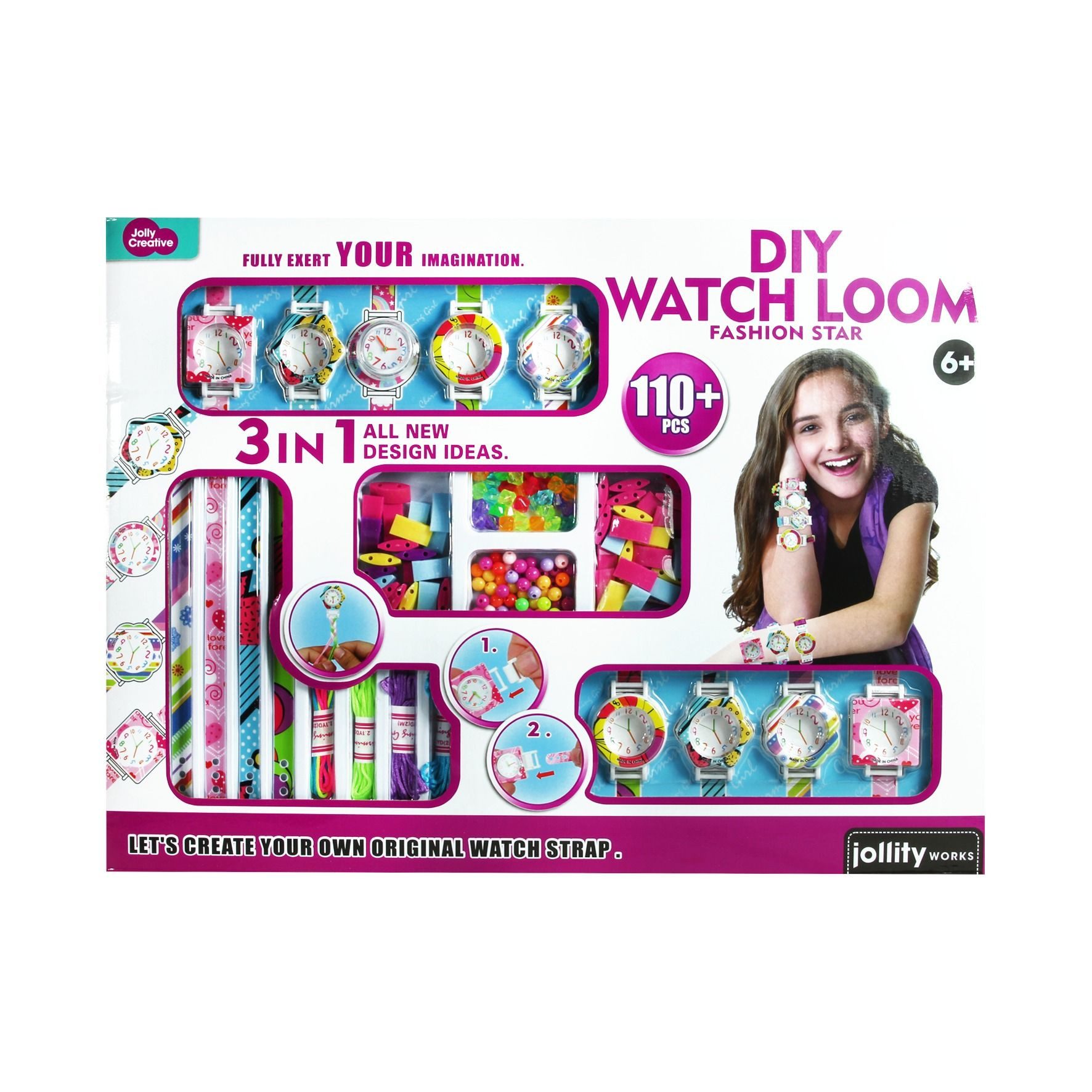 Armband Set DIY Set 110-Teilig Uhr und Armbänder gestalten Bastelset für Mode-Fans