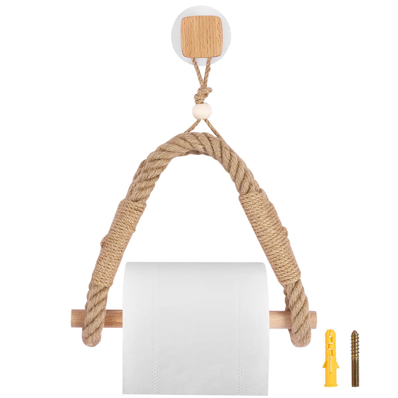 BlingBin Toilettenpapierhalter Ohne Bohren Klopapierhalter Klopapierrollenhalter Vintage Halterung (1 Stück, 1-St., 34,5 x 24,5 cm), WC Papier Handtuchhalter für WC Badezimmer Bad Dekoration Boho Deko