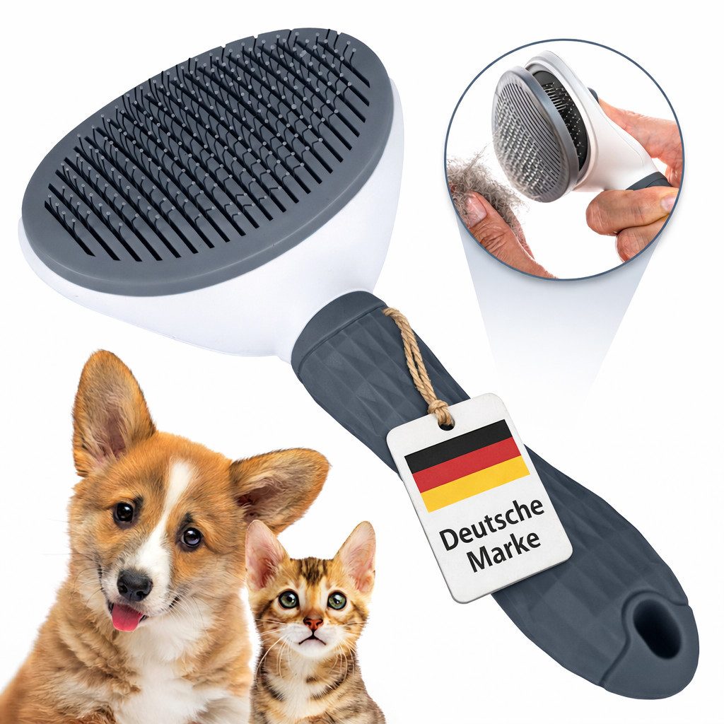 LINUMA Fellbürste Katzenbürste & Hundebürste Bürste für Katze & Hund Haustierhaare