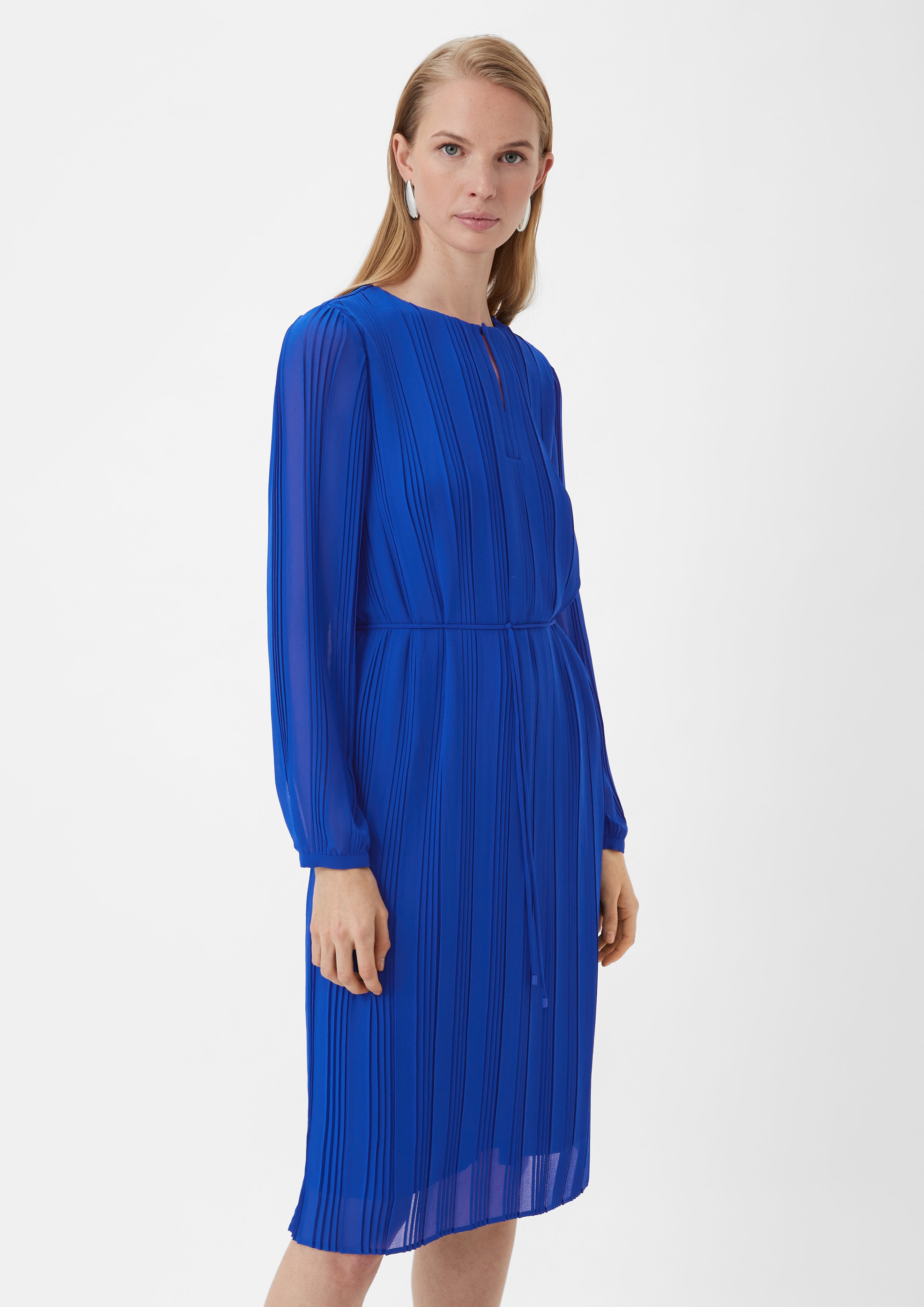 Maxikleid Chiffonkleid mit Plisséefalten