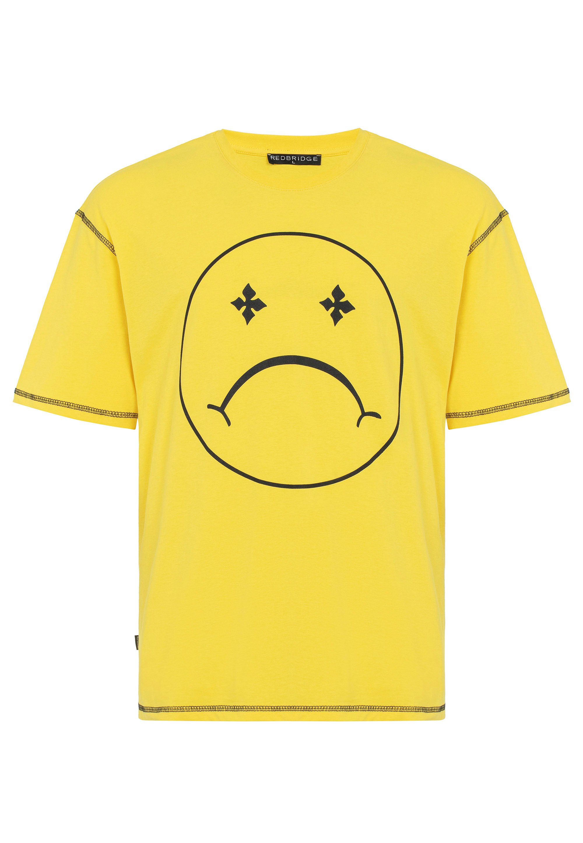 RedBridge T-Shirt Aberdeen mit modischem Sad Smiley-Frontprint