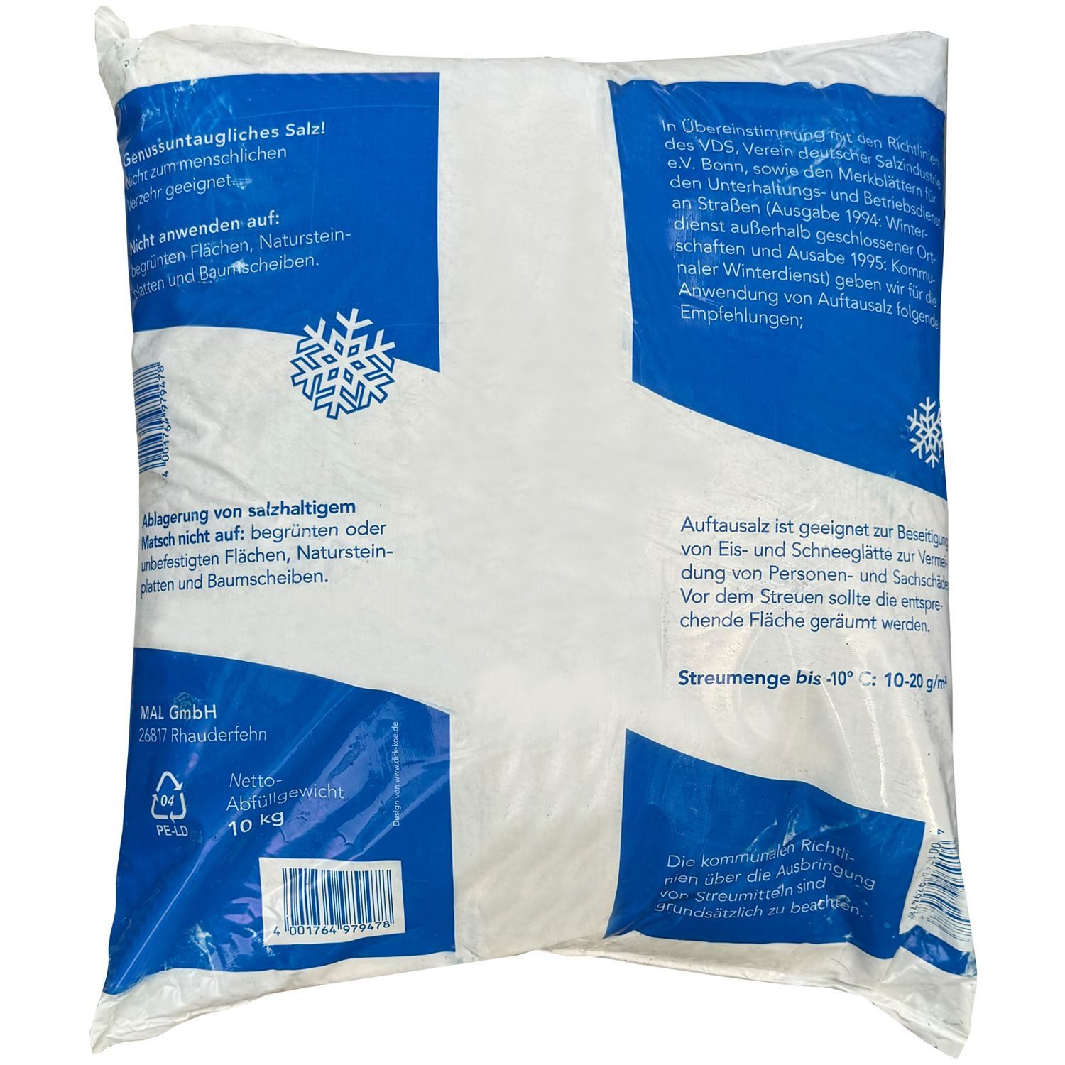 Thumbnail - BURI Streuwagen 10kg Streusalz im Sack Auftausalz Straßensalz Tausalz Streumittel