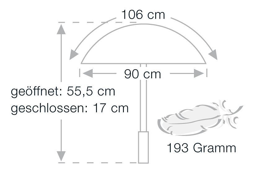 EuroSCHIRM® Taschenregenschirm Der kleine Riese, schwarz