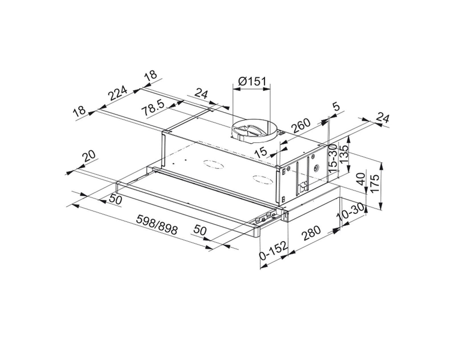 FRANKE Flachschirmhaube, 60 cm