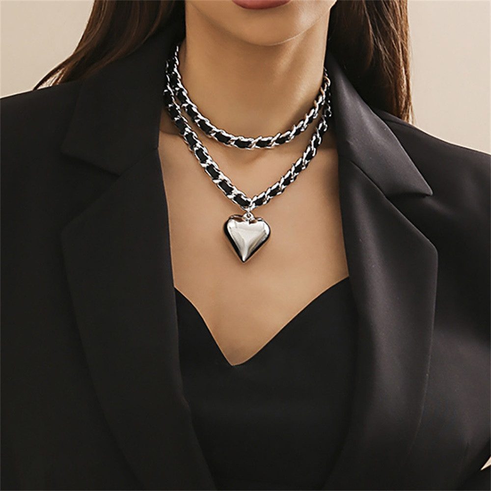 RWEUOQ Kette mit Anhänger Halskette 2layer günstig online kaufen