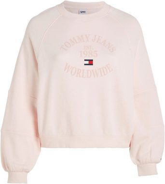 Tommy Jeans Curve Sweatshirt TJW CRV RLX WORLDWIDE RGLN CREW PLUS SIZE CURVE,mit modischem Tommy Jeans Logo-Schriftzug & Flag