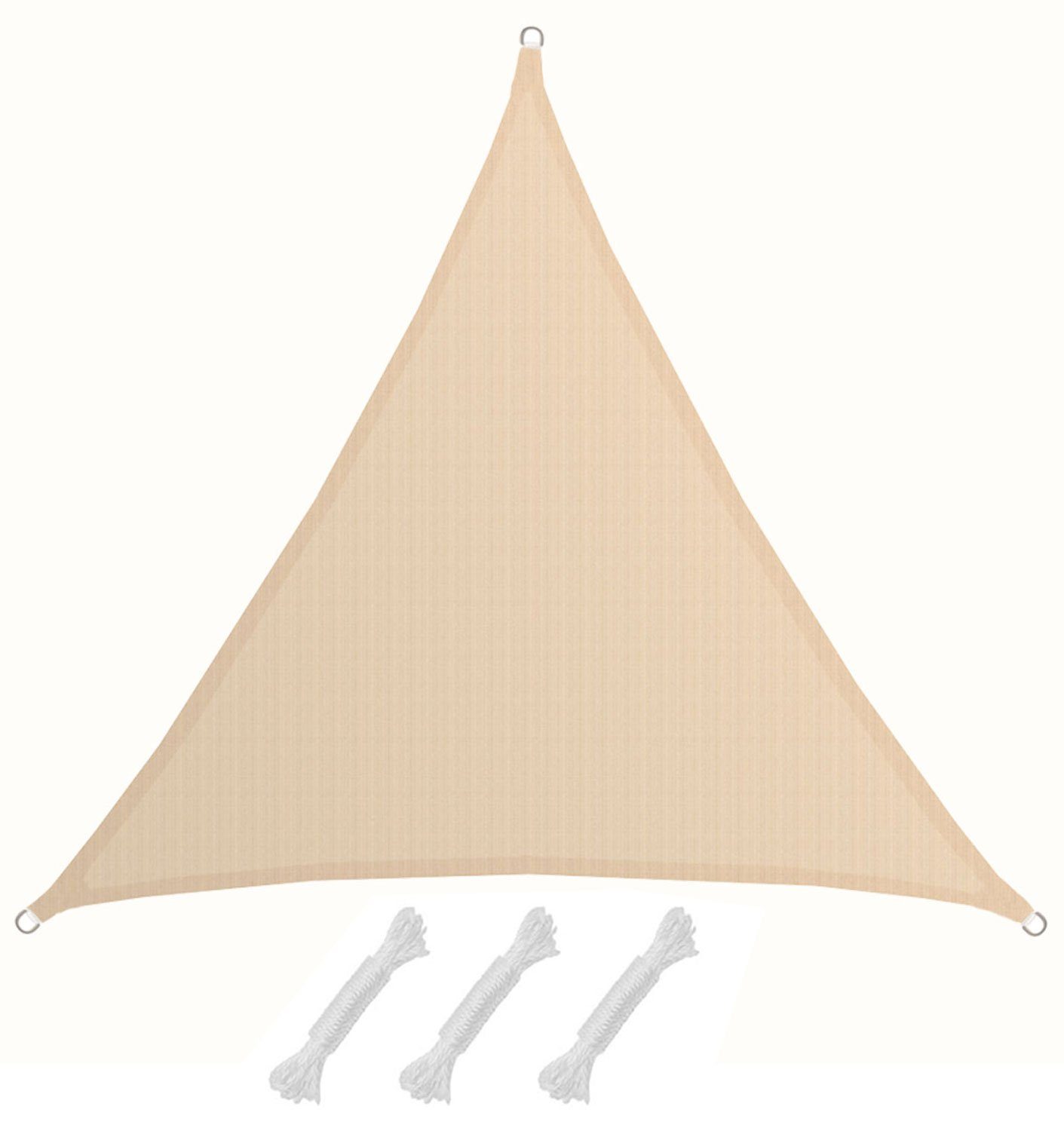 AMANKA Sonnensegel Sonnensegel HDPE Dreieck UV Sonnenschutz Plane, 2x2x2 m Balkon Garten Beige