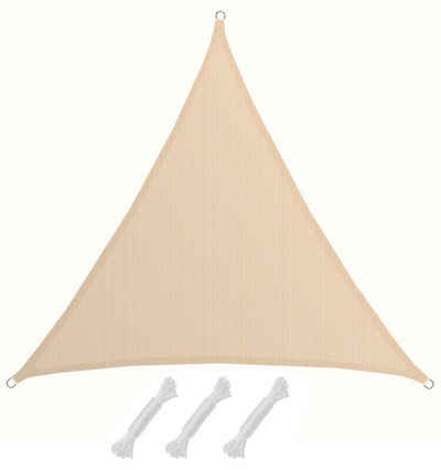 AMANKA Sonnensegel Sonnensegel HDPE Dreieck UV Sonnenschutz Plane, 2x2x2 m Balkon Garten Beige