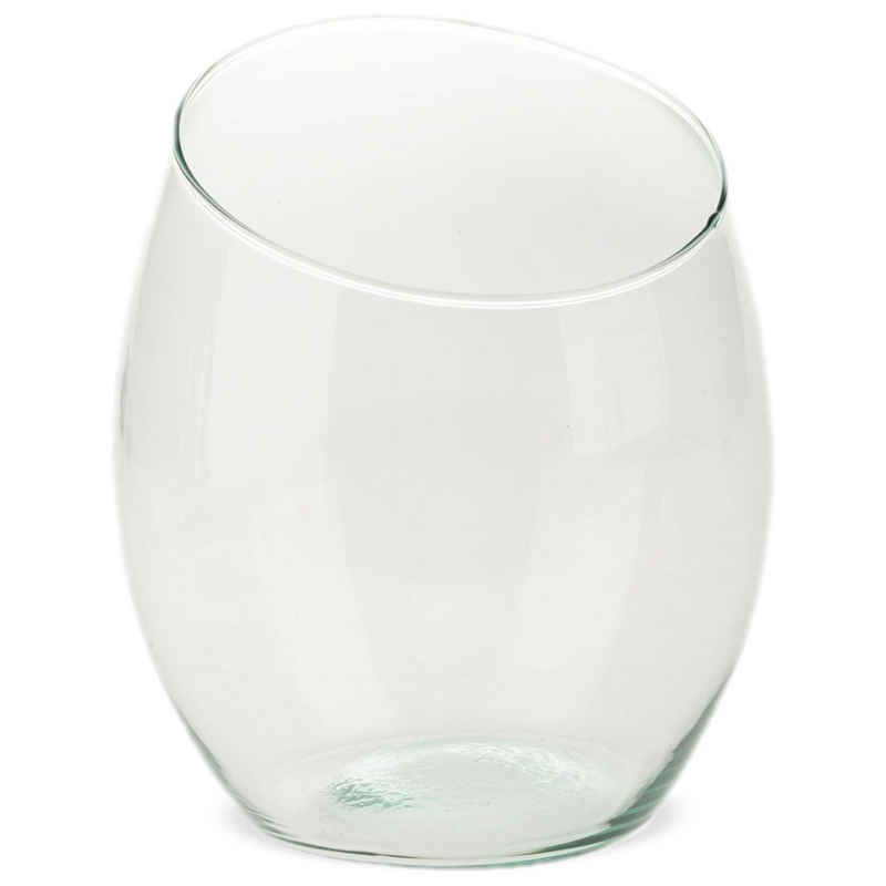 matches21 HOME & HOBBY Dekovase Mundgeblasene Vase bauchig recyceltes Glas klar grün Ø 14 cm (1 St)