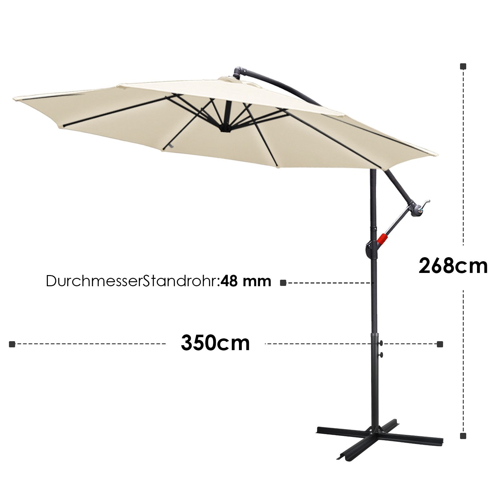Clanmacy Sonnenschirm Sonnenschirm 300/350cm UV40+ UV-Schutz günstig online kaufen