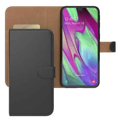 EAZY CASE Handyhülle Uni Bookstyle für Samsung Galaxy A40 5,9 Zoll, Schutzhülle mit Standfunktion Kartenfach Handytasche aufklappbar Etui