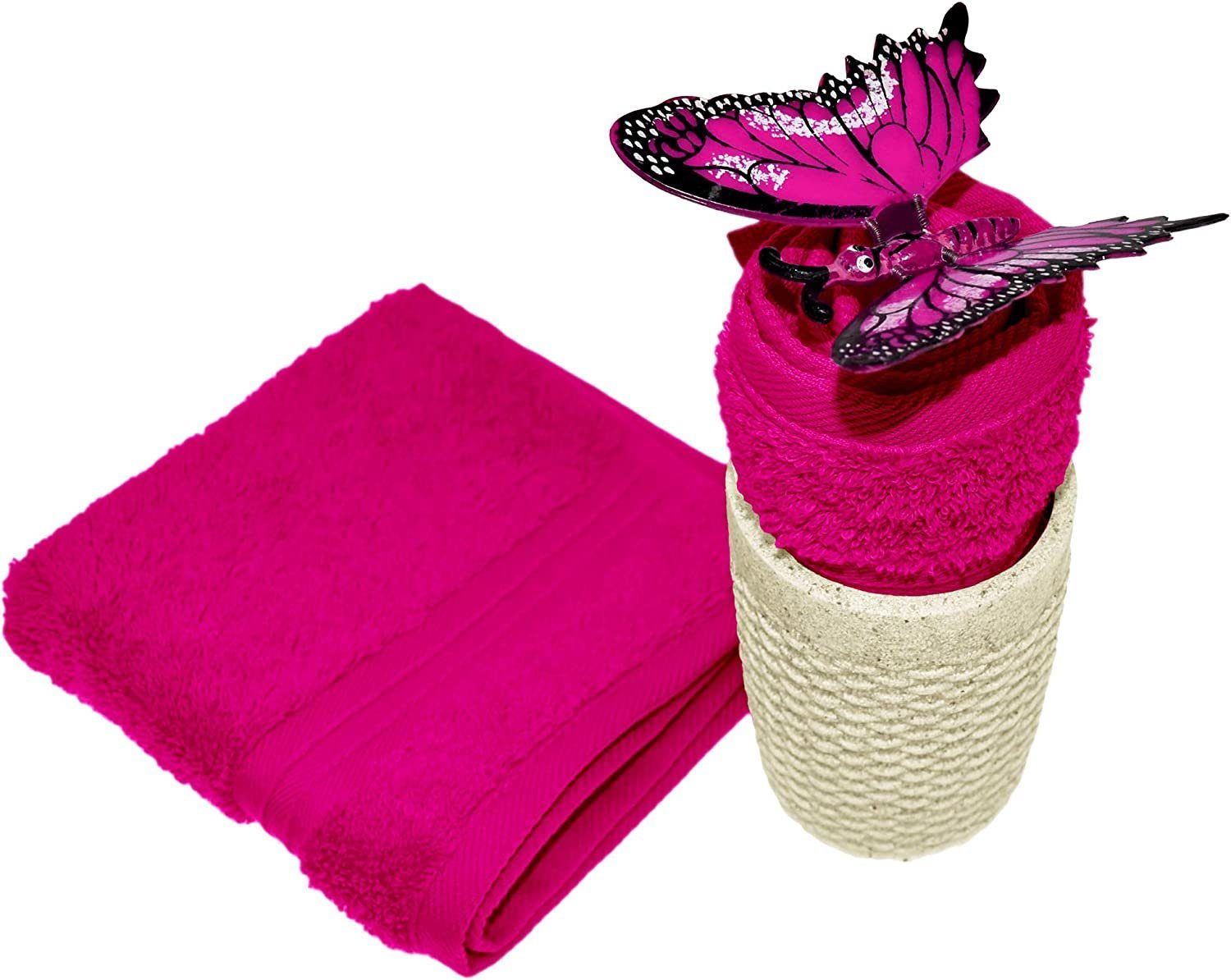 Handtücher Damen Linz (Set, Purpur cm Set Pinkes Seiftuch Lashuma 30x30 6-tlg),