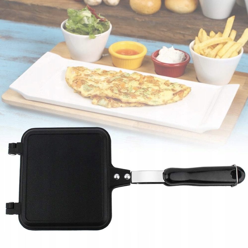 HAUSS SPOLE Sandwichzange Manuell Flaches Backblech Sandwicheisen Waffeleisen Doppelseitenpfanne, für Omelett Toast Waffeln Frühstück Haus Küche Camping Outdoor