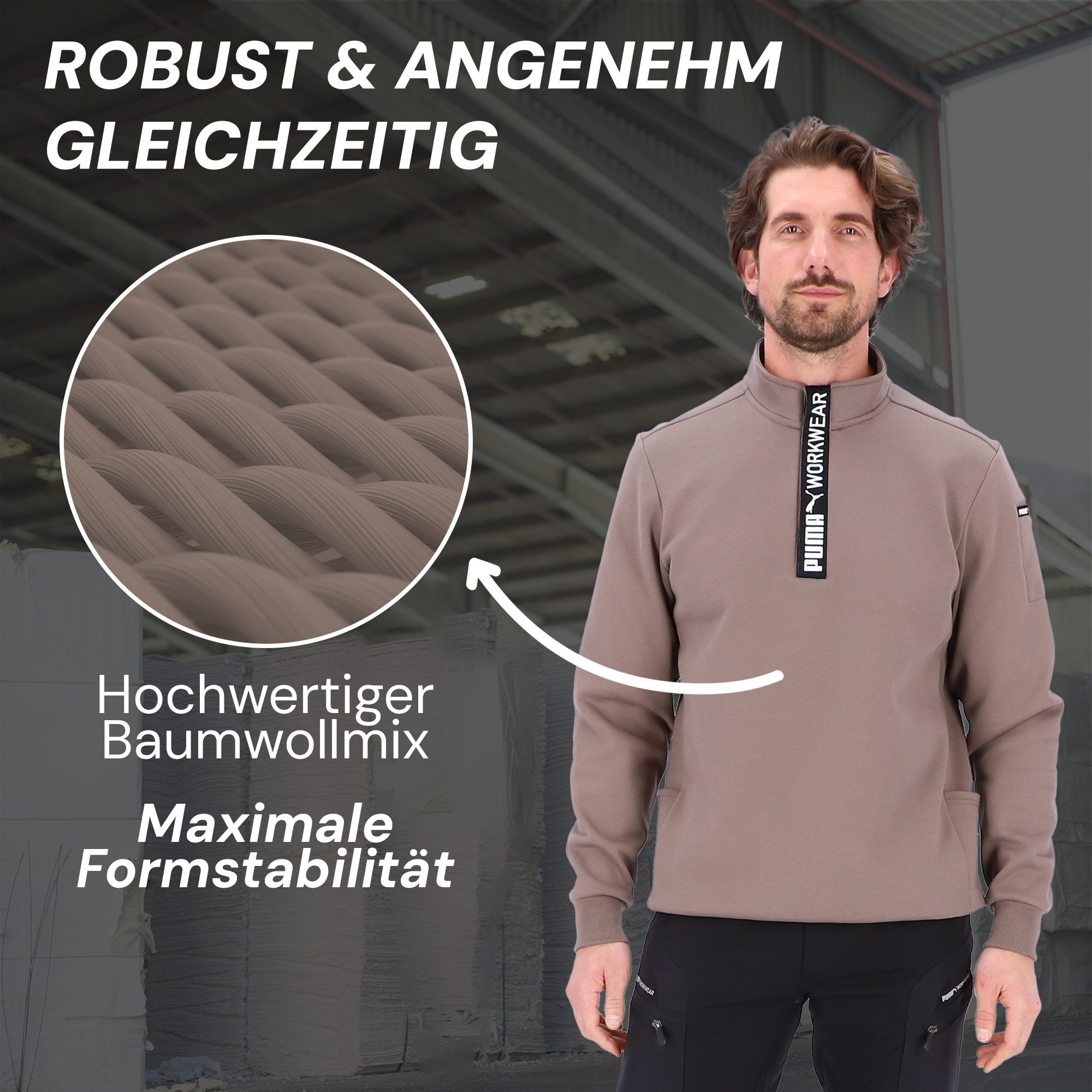 PUMA Workwear Sweatshirt ADVANCED Herren Pullover mit Reißverschluss mit Ut günstig online kaufen