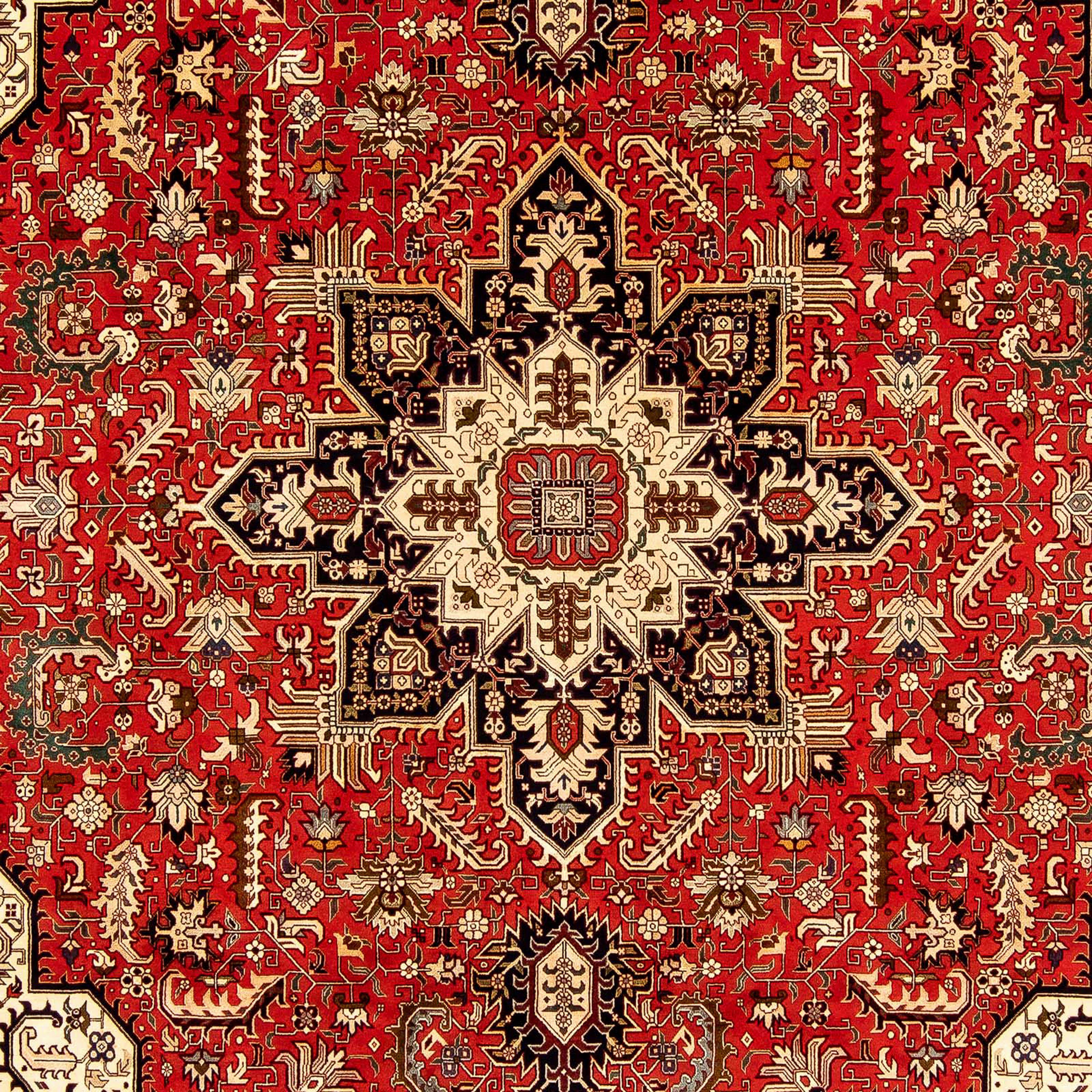 Orientteppich Perser - - mit Royal 348 morgenland, cm - 7 Zertifikat mm, Wohnzimmer, rechteckig, - Handgeknüpft, x 253 rot, Täbriz Einzelstück Höhe