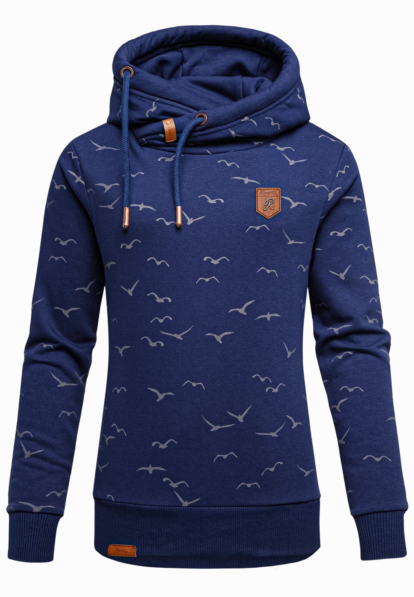 REPUBLIX Kapuzenpullover HARVA Damen Kapuzenpullover Print Sweatjacke Pullover Hoodie Navyblau