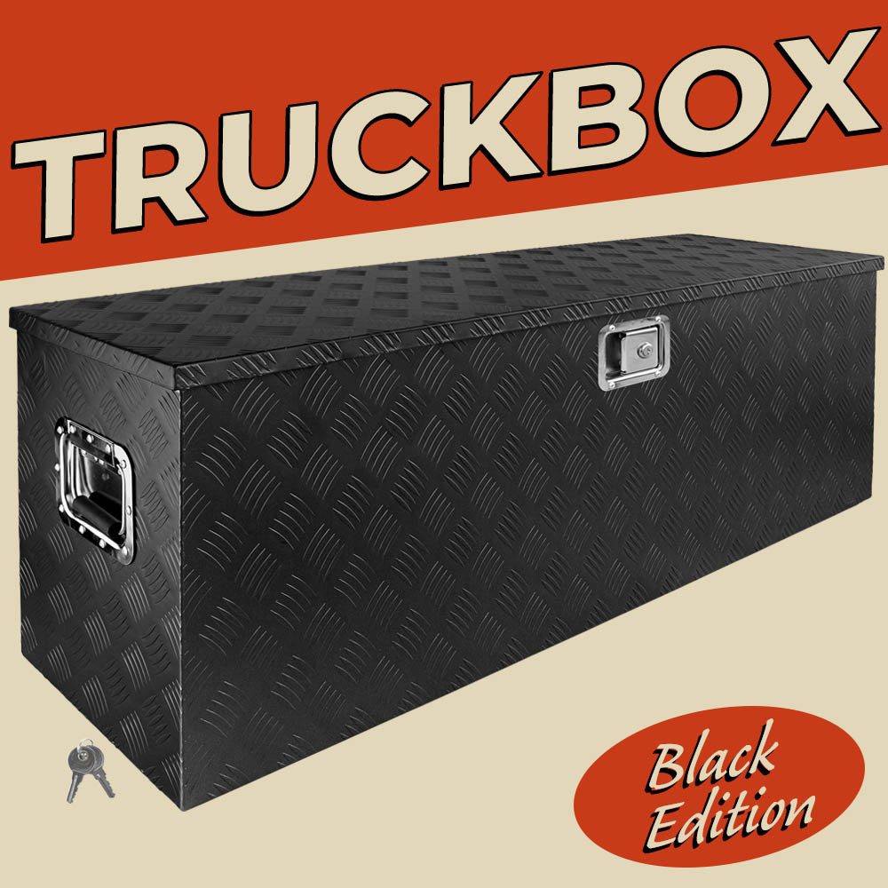 Trucky Anhänger-Deichselbox Deichselbox Werkzeugkasten Truckbox Alu Box Transportbox D210 Schwarz