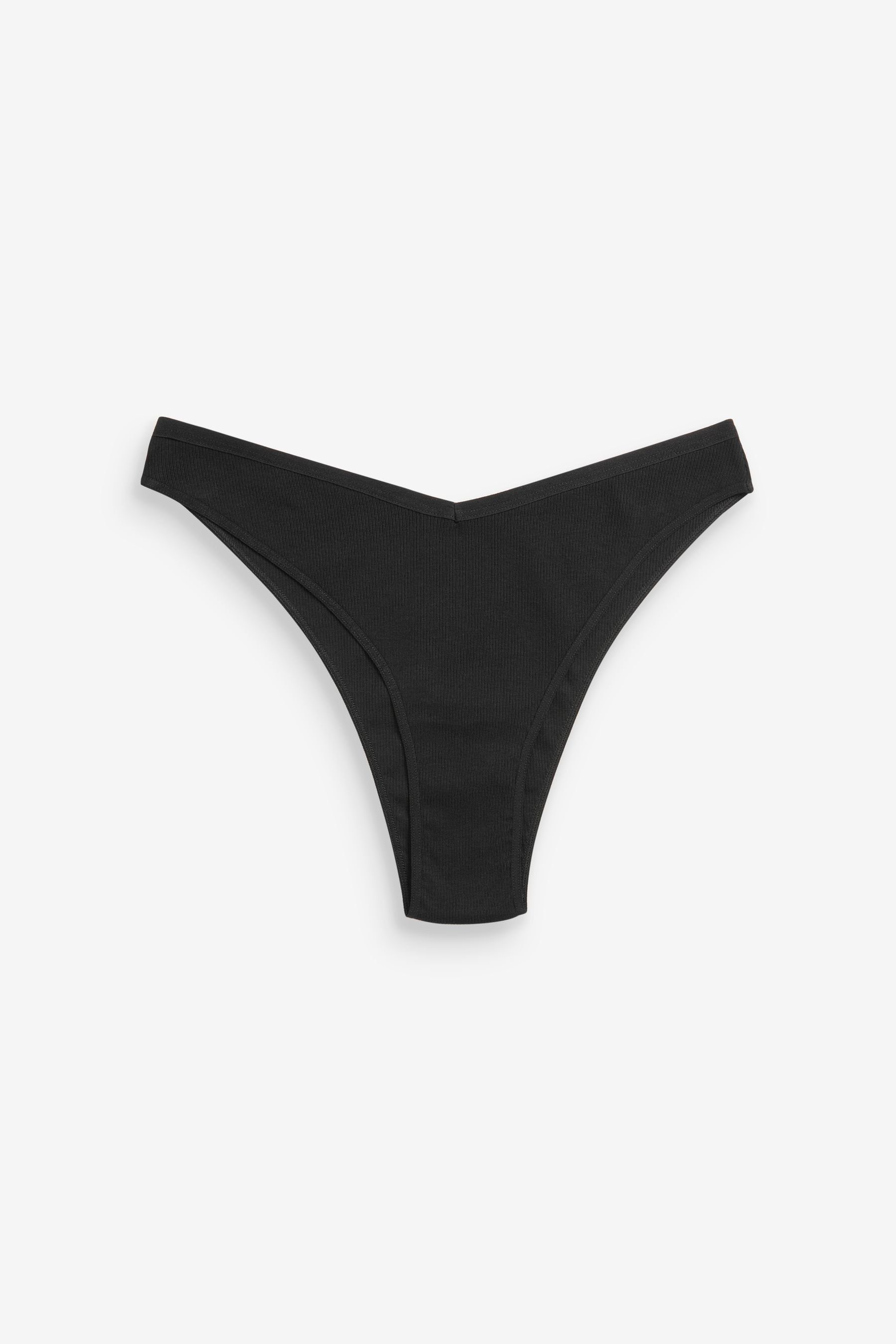 Next Bikinislip 4er-Pack Slips Black Bikini aus gerippter Baumwolle, (4-St)