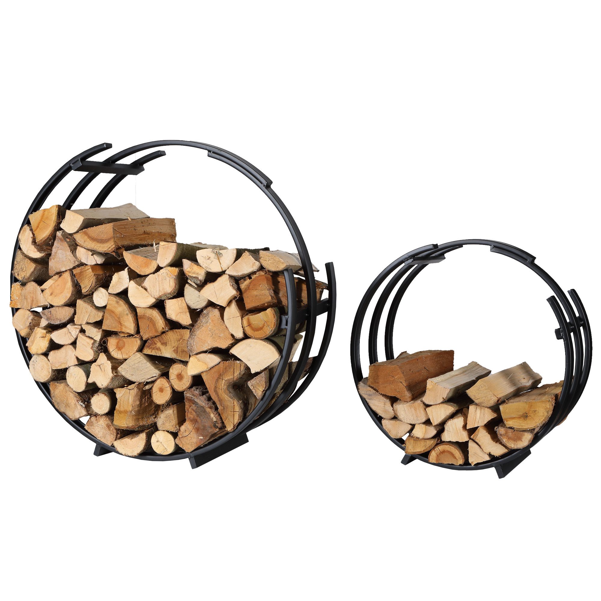 Home4Living Kaminholzregal Brennholz Stapelregal Kaminholzständer schwarz 2er Set, BxTxH:79.5x28.7x80.5 cm, Dekorativ