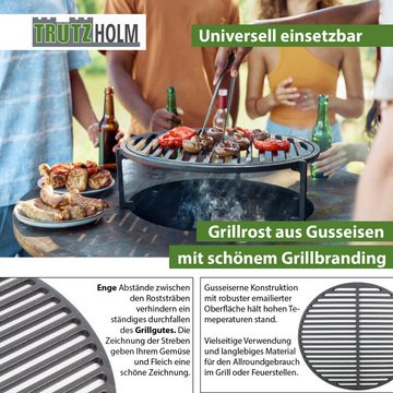 TRUTZHOLM Grillrost Grillrost Ø 34,3 cm Rost Grillgitter BBQ Gusseisen emailliert Grillpla