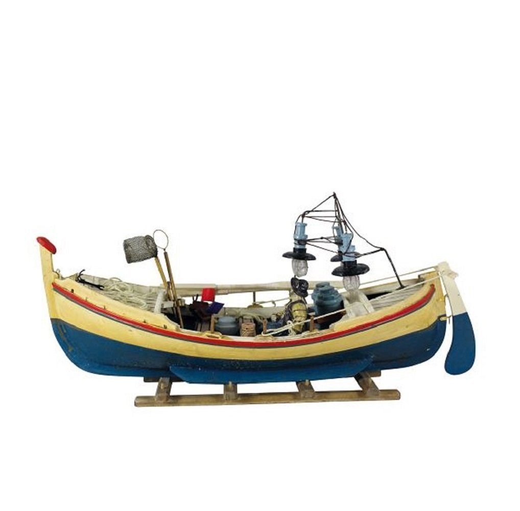 Linoows Dekoobjekt Fischerboot, Ruderboot, Fischerei Kahn, reiche Bestückung, detailgetreue Modelle