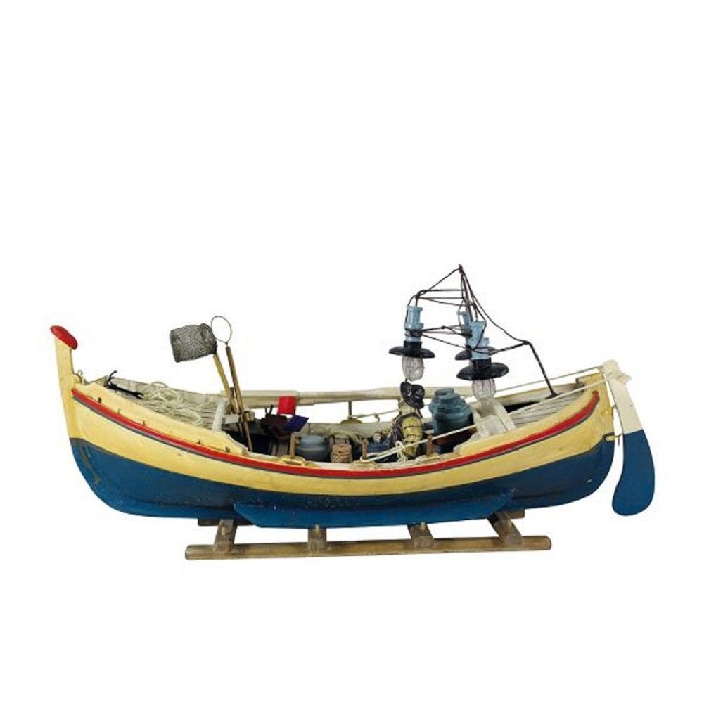 Dekoobjekt Fischerboot, Ruderboot, Fischerei Kahn, reiche Bestückung