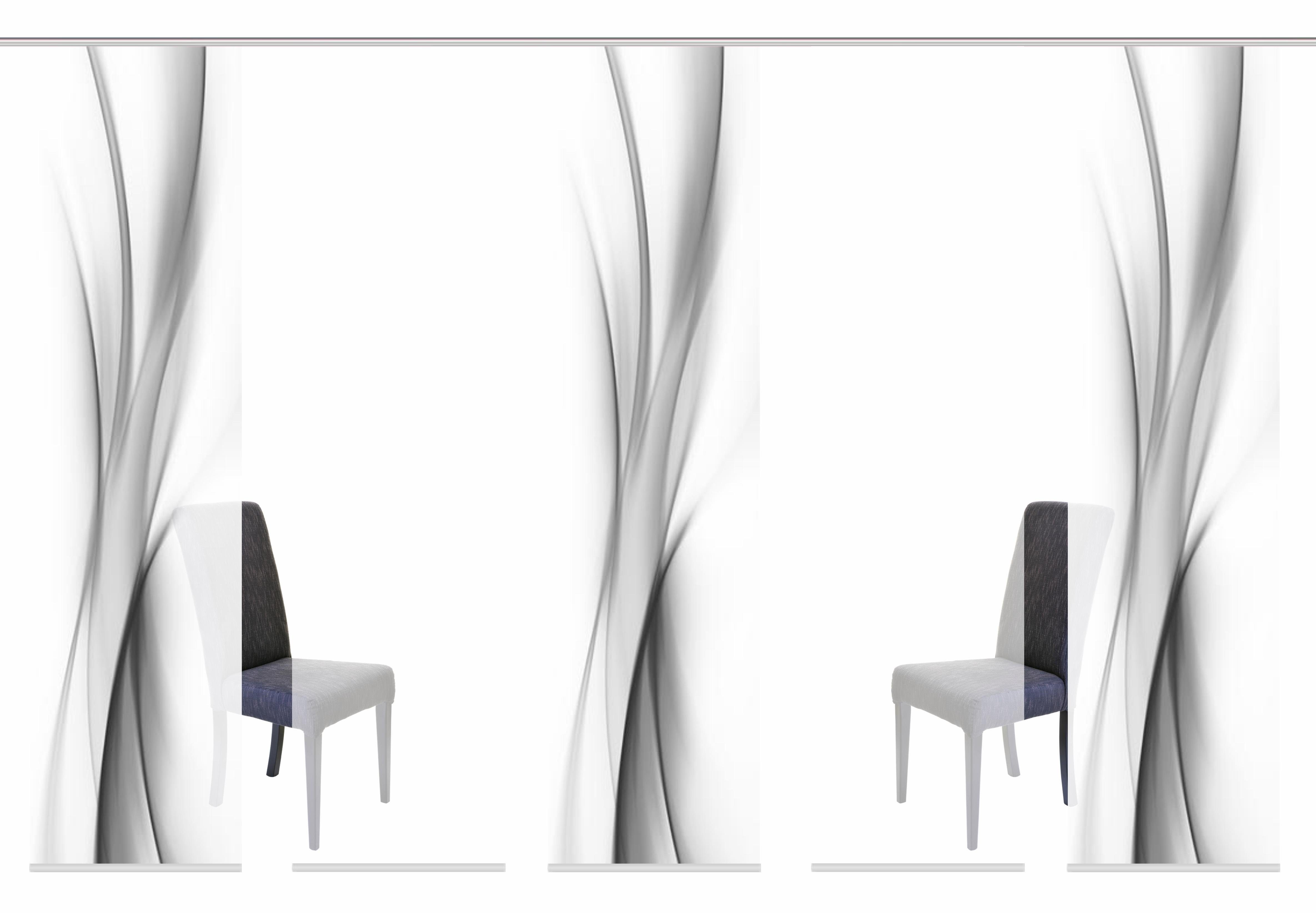 HOME WOHNIDEEN Schiebegardine UFA (5 St), Klettband, blickdicht, HxB: 245x6 günstig online kaufen