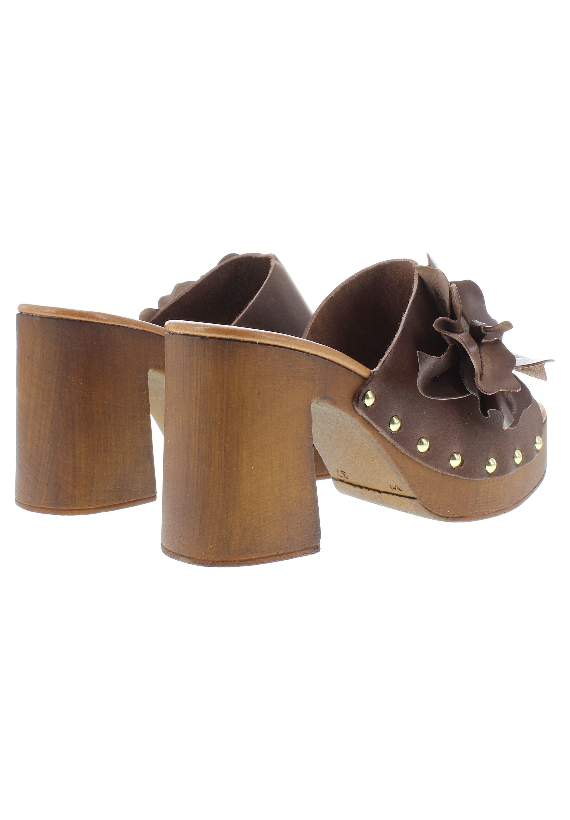Everybody MARCELLA - Retro Plateau-Pantolette mit Lederblume Pantolette