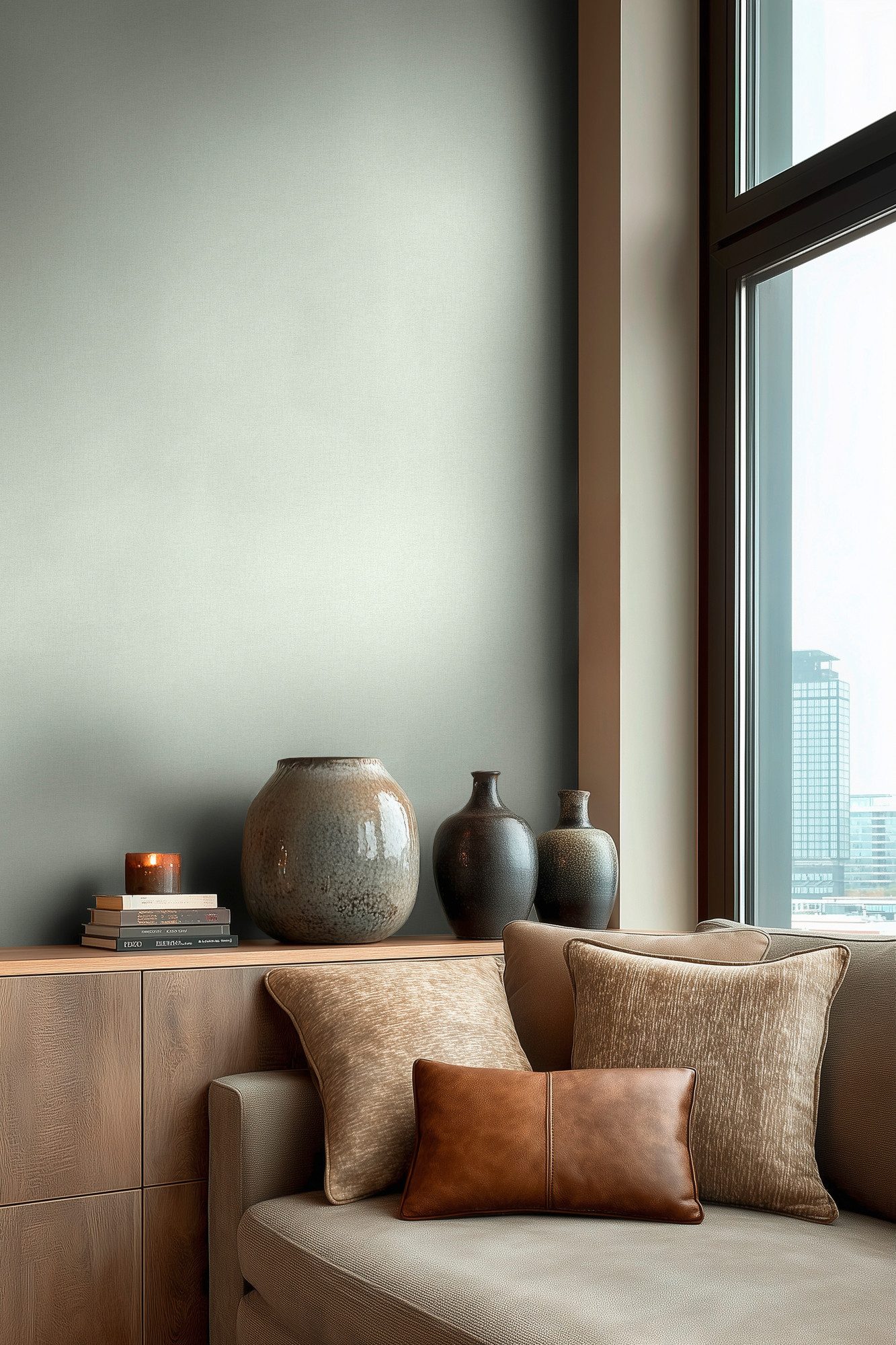living walls Vliestapete Vibes & Styles Pure Linen Vliestapete, leicht strukturiert, uni, (1 St), Dezente Struktur mit feiner Textiloptik und zeitlos eleganter Wirkung