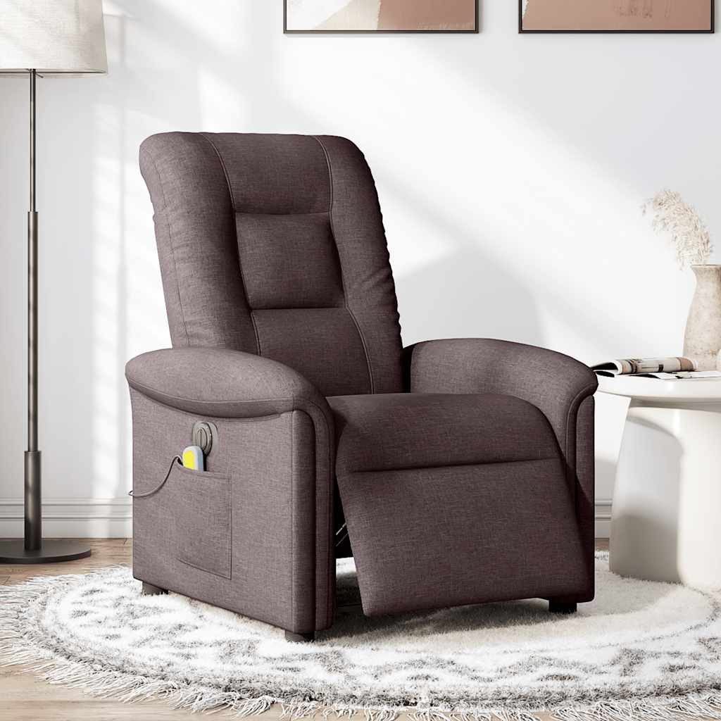 vidaXL Sessel Massagesessel Elektrisch Dunkelbraun Stoff günstig online kaufen