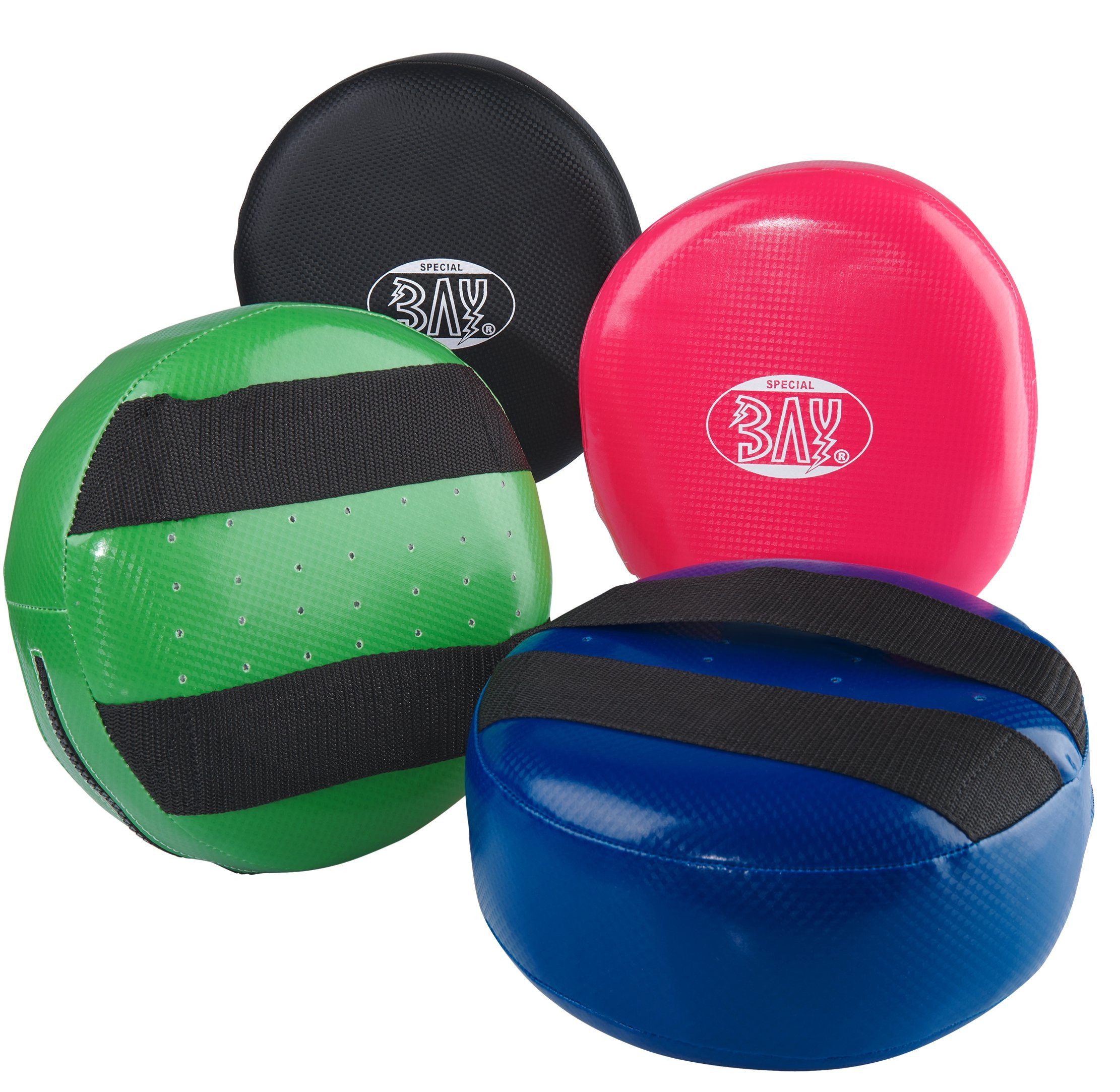 BAY-Sports Punch-Handschuhe Handpratzen Fly Target Ausführung, grün (1 Für Maga Damen, Stück), Kinder, Schlagpolster Schlagkissen Einsteiger Haltevariationen, Krav Tellerpratzen Viele Soft Anfänger, Rund