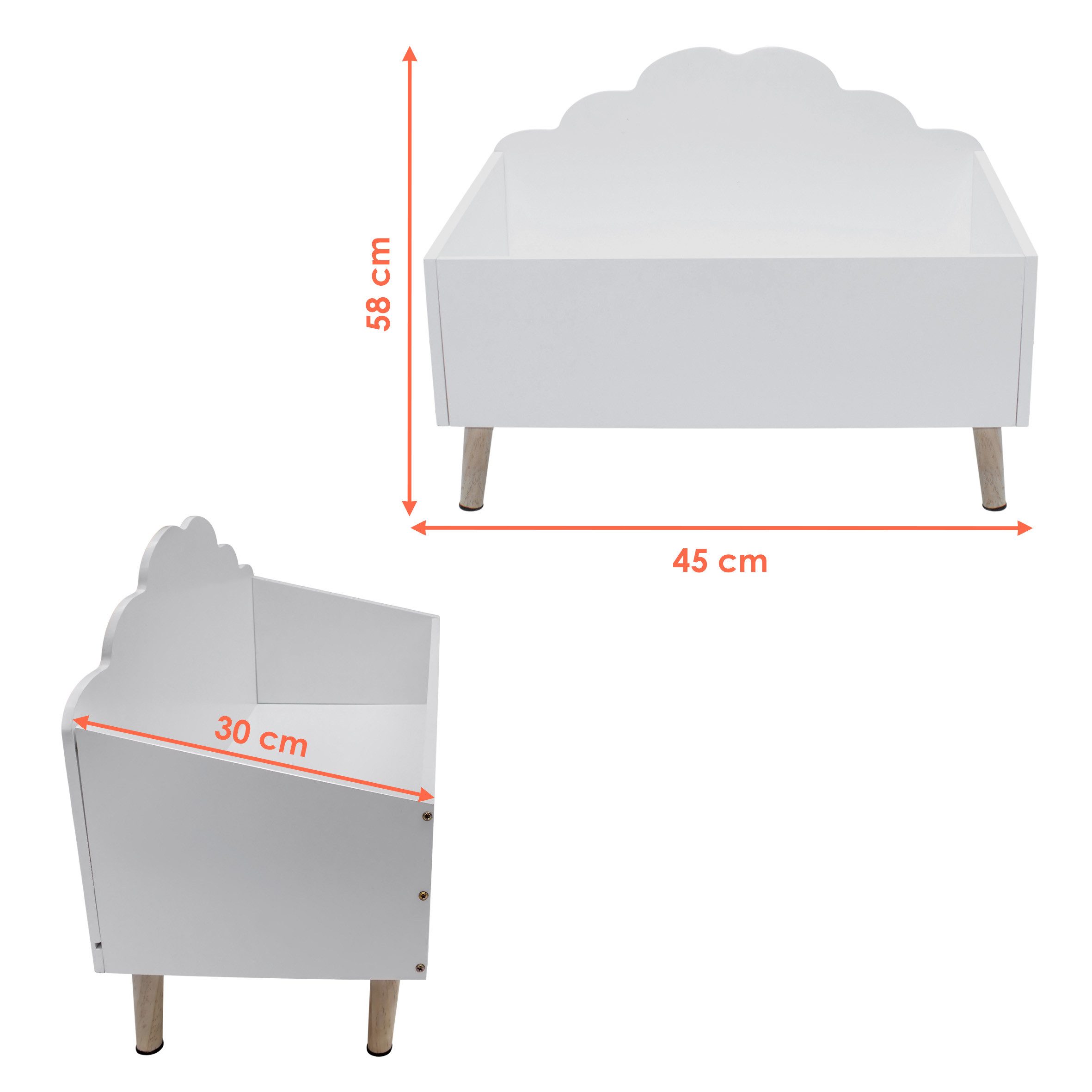 Spetebo Aufbewahrungsbox Kinder Aufbewahrungstruhe Wolke 58 x 45 cm (Anzahl, 1 St., Stück), robust und langlebig – Bild 2 von 5