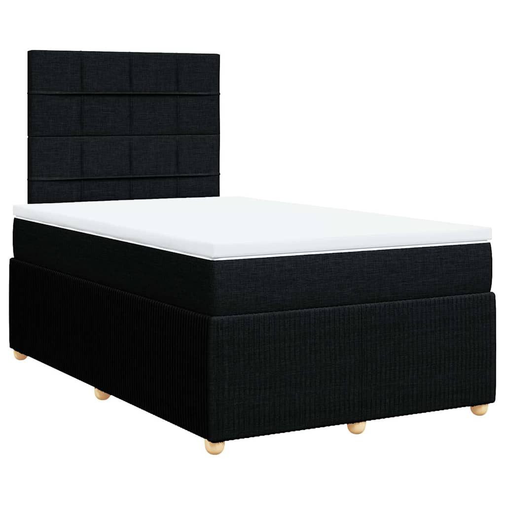 Bett Boxspringbett mit Matratze Schwarz 120x190 cm Stoff