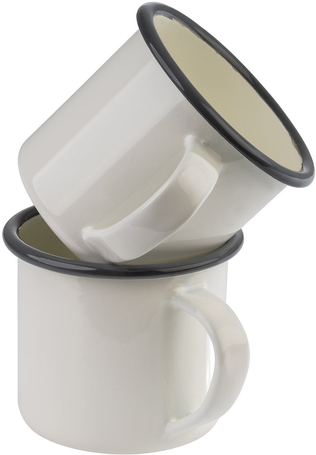 APS Tasse 2er, 2-tlg., Emaille, 0,35 l, H: 8cm