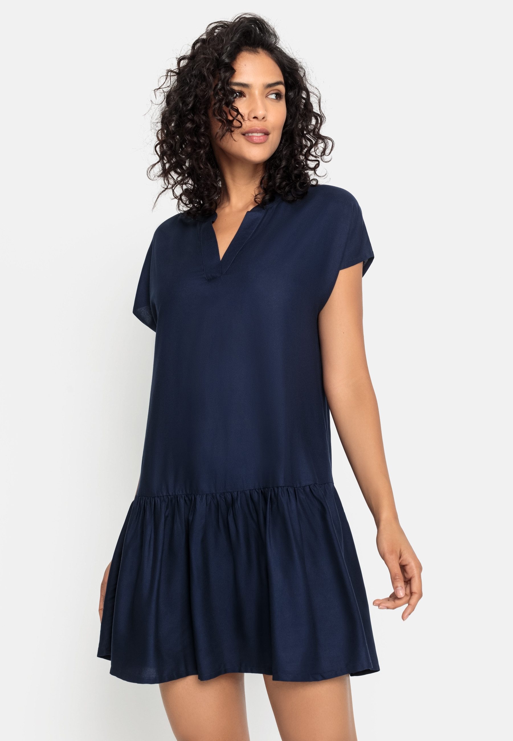 s.Oliver Blusenkleid mit Volant am Rock, Tunikakleid, Sommerkleid, Basic günstig online kaufen