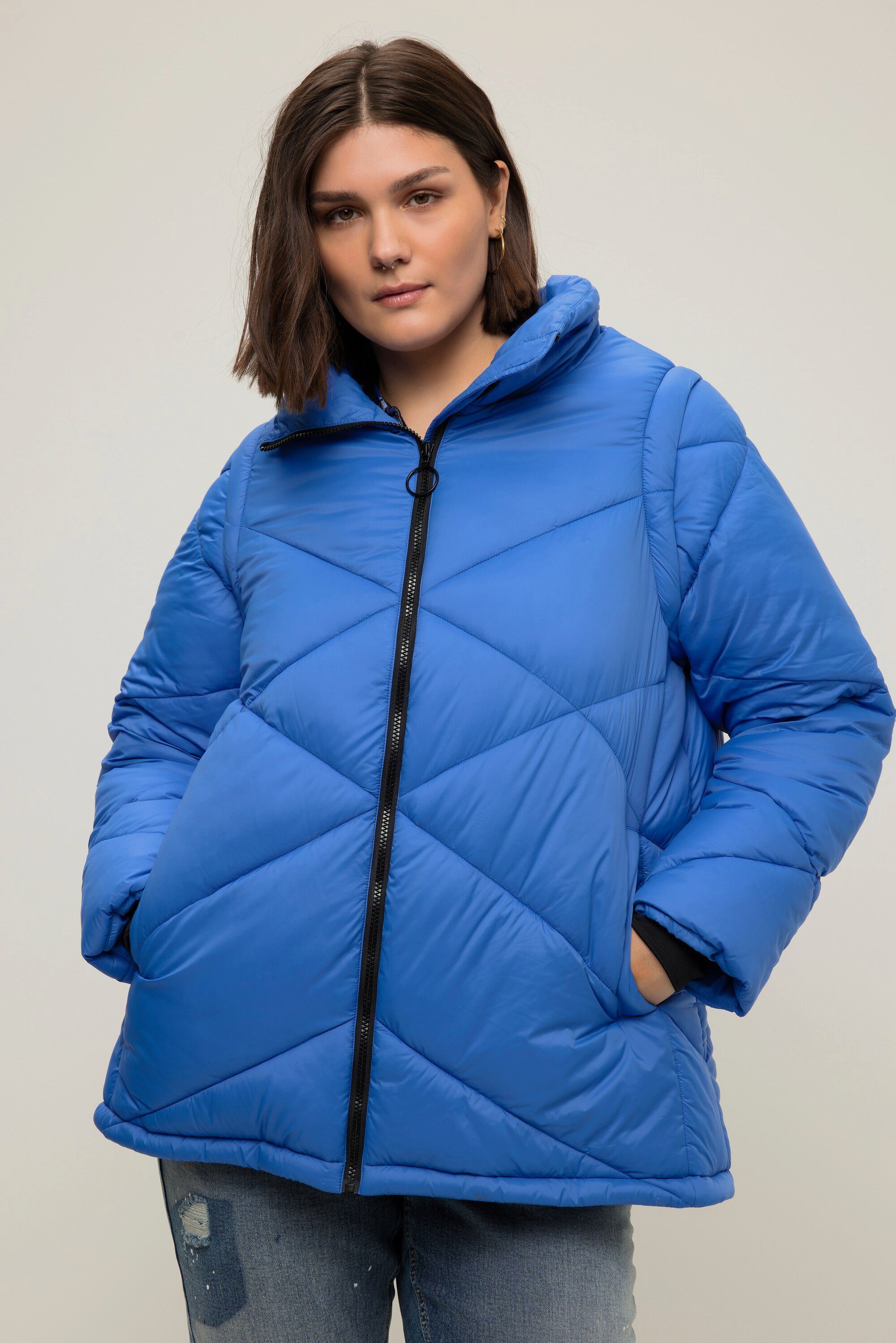 Ulla Popken Parka HYPRAR 2-in-1-Pufferjacke Ärmel abnehmbar petrolblau | Parkas