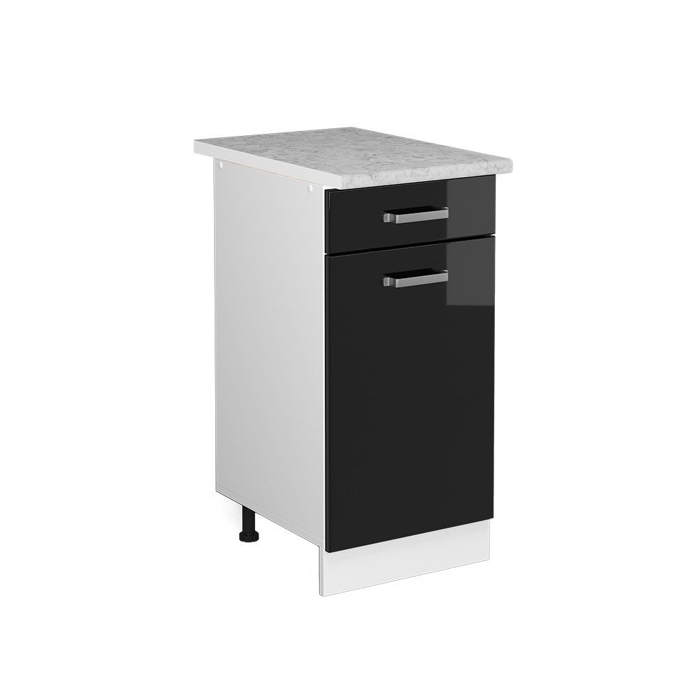 Vicco Schranksystem R-Line, Schwarz Hochglanz/Weiß, 40cm günstig online kaufen